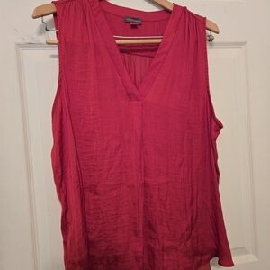 Vince Camuto Vibrant Red V-Neck Blouse